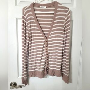 Womrns Long sleeve light cardigan, size L, tan/brown